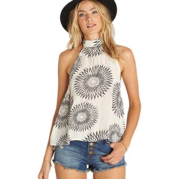 Billabong Tops - Kaleidoscope Print Halter Top